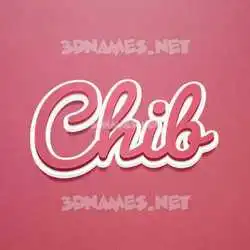 chib in Red Scribble style - 3D name wallpaper