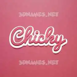 chicky in Red Scribble style - 3D name wallpaper