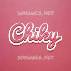 chiky in Red Scribble style - 3D name wallpaper