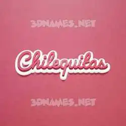 chilequitas in Red Scribble style - 3D name wallpaper