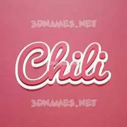 chili in Red Scribble style - 3D name wallpaper