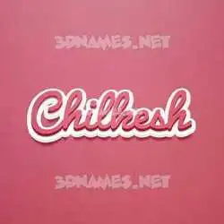 chilkesh in Red Scribble style - 3D name wallpaper