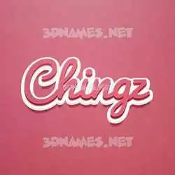 chingz in Red Scribble style - 3D name wallpaper