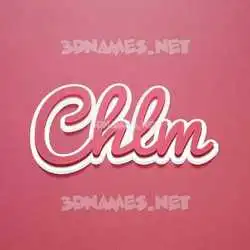 chlm in Red Scribble style - 3D name wallpaper