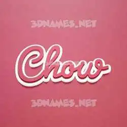 chow in Red Scribble style - 3D name wallpaper