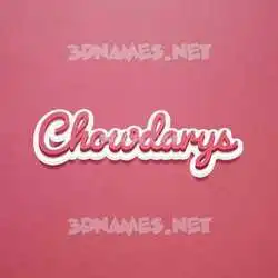 chowdarys in Red Scribble style - 3D name wallpaper