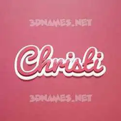 christi in Red Scribble style - 3D name wallpaper