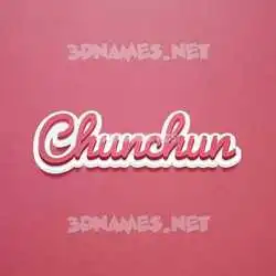 chunchun in Red Scribble style - 3D name wallpaper