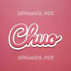 chuo in Red Scribble style - 3D name wallpaper