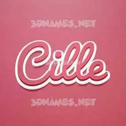 cille in Red Scribble style - 3D name wallpaper