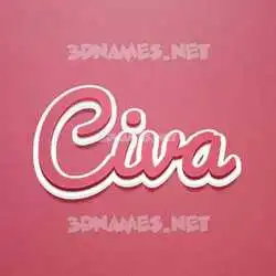 civa in Red Scribble style - 3D name wallpaper