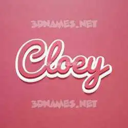 cloey in Red Scribble style - 3D name wallpaper
