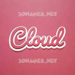cloud in Red Scribble style - 3D name wallpaper