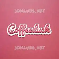 coffeeduck in Red Scribble style - 3D name wallpaper