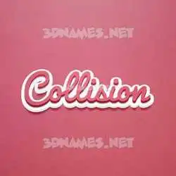 collision in Red Scribble style - 3D name wallpaper