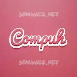 compuh in Red Scribble style - 3D name wallpaper