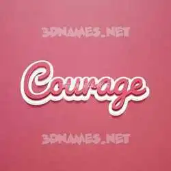 courage in Red Scribble style - 3D name wallpaper