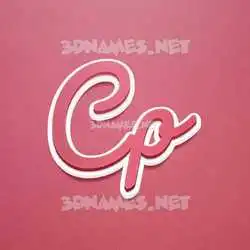 cp in Red Scribble style - 3D name wallpaper