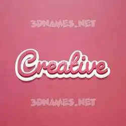 creative in Red Scribble style - 3D name wallpaper