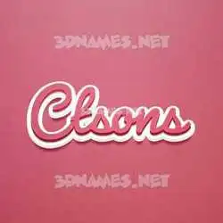 ctsons in Red Scribble style - 3D name wallpaper