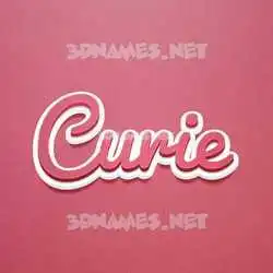 curie in Red Scribble style - 3D name wallpaper