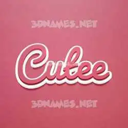 cutee in Red Scribble style - 3D name wallpaper