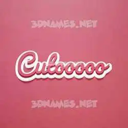 cutooooo in Red Scribble style - 3D name wallpaper