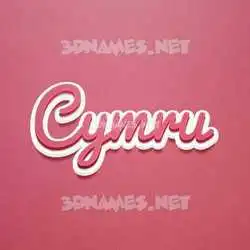cymru in Red Scribble style - 3D name wallpaper