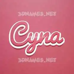 cyna in Red Scribble style - 3D name wallpaper
