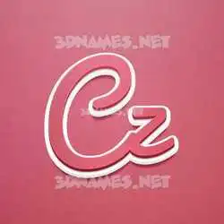 cz in Red Scribble style - 3D name wallpaper