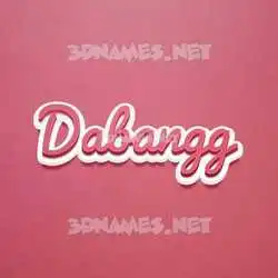 dabangg in Red Scribble style - 3D name wallpaper