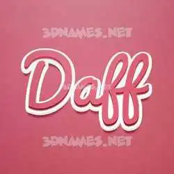 daff in Red Scribble style - 3D name wallpaper