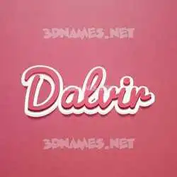dalvir in Red Scribble style - 3D name wallpaper