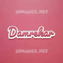 damrekar in Red Scribble style - 3D name wallpaper