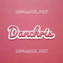 danchris in Red Scribble style - 3D name wallpaper