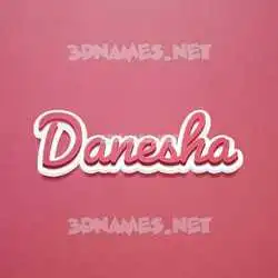 danesha in Red Scribble style - 3D name wallpaper