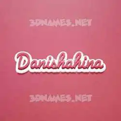 danishahina in Red Scribble style - 3D name wallpaper