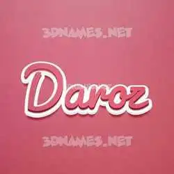 daroz in Red Scribble style - 3D name wallpaper