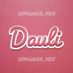 dauli in Red Scribble style - 3D name wallpaper