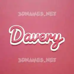 davery in Red Scribble style - 3D name wallpaper