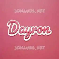 dayron in Red Scribble style - 3D name wallpaper