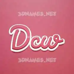 dcw in Red Scribble style - 3D name wallpaper