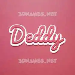 deddy in Red Scribble style - 3D name wallpaper