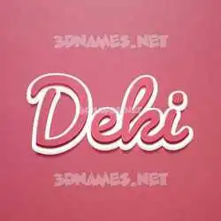 deki in Red Scribble style - 3D name wallpaper