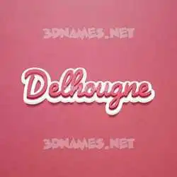 delhougne in Red Scribble style - 3D name wallpaper