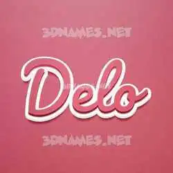 delo in Red Scribble style - 3D name wallpaper