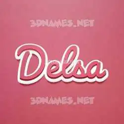 delsa in Red Scribble style - 3D name wallpaper