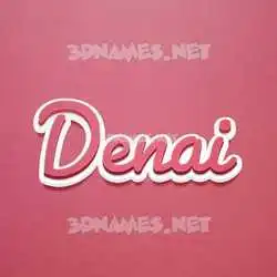 denai in Red Scribble style - 3D name wallpaper