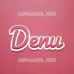 denu in Red Scribble style - 3D name wallpaper