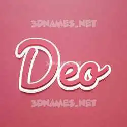 deo in Red Scribble style - 3D name wallpaper